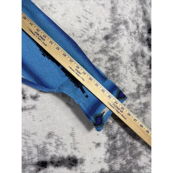 VTG Wrangler Pearl Snap Shirt Mens Size XXL Blue Geometric Rodeo Western Cowboy